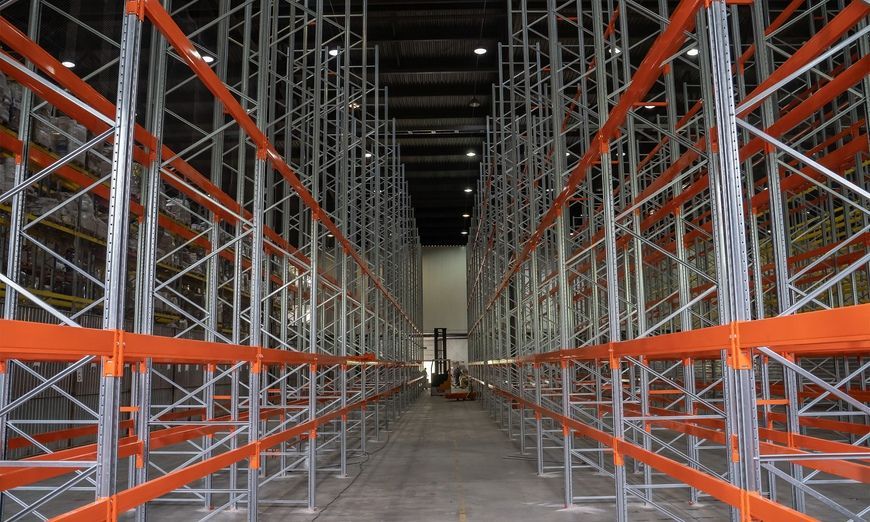 Фронтальний палетний стелаж 5500&times;2700&times;1100 мм, 4 рівні, додаткова секція PALLET-5500-2700-1100-4-DOD фото